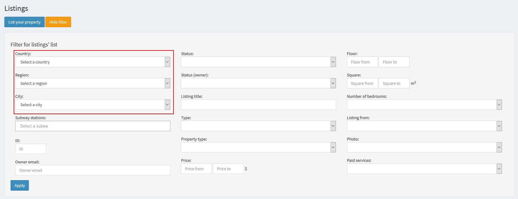 Open Real Estate - Modules - Module 'Location'